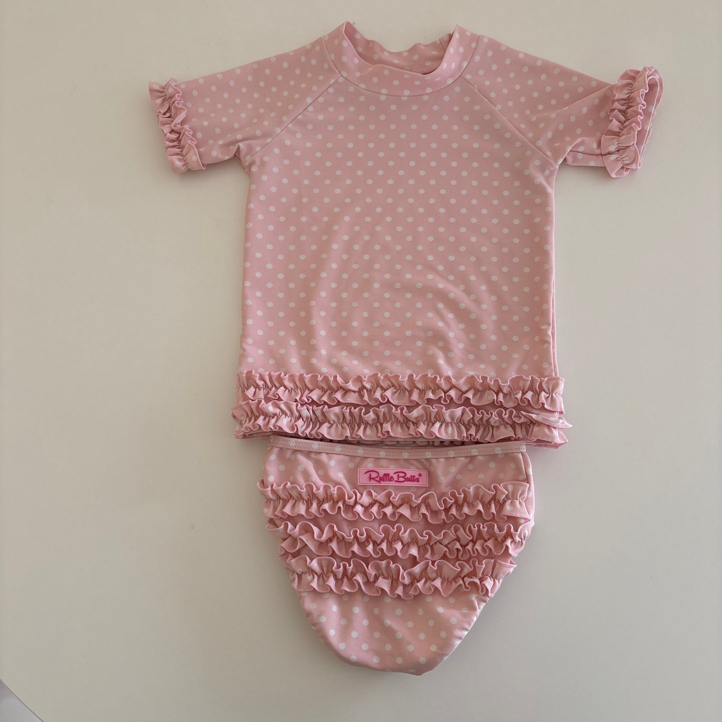 Pre-Loved RuffleButts Pink Two-Piece Swimsuit | 5