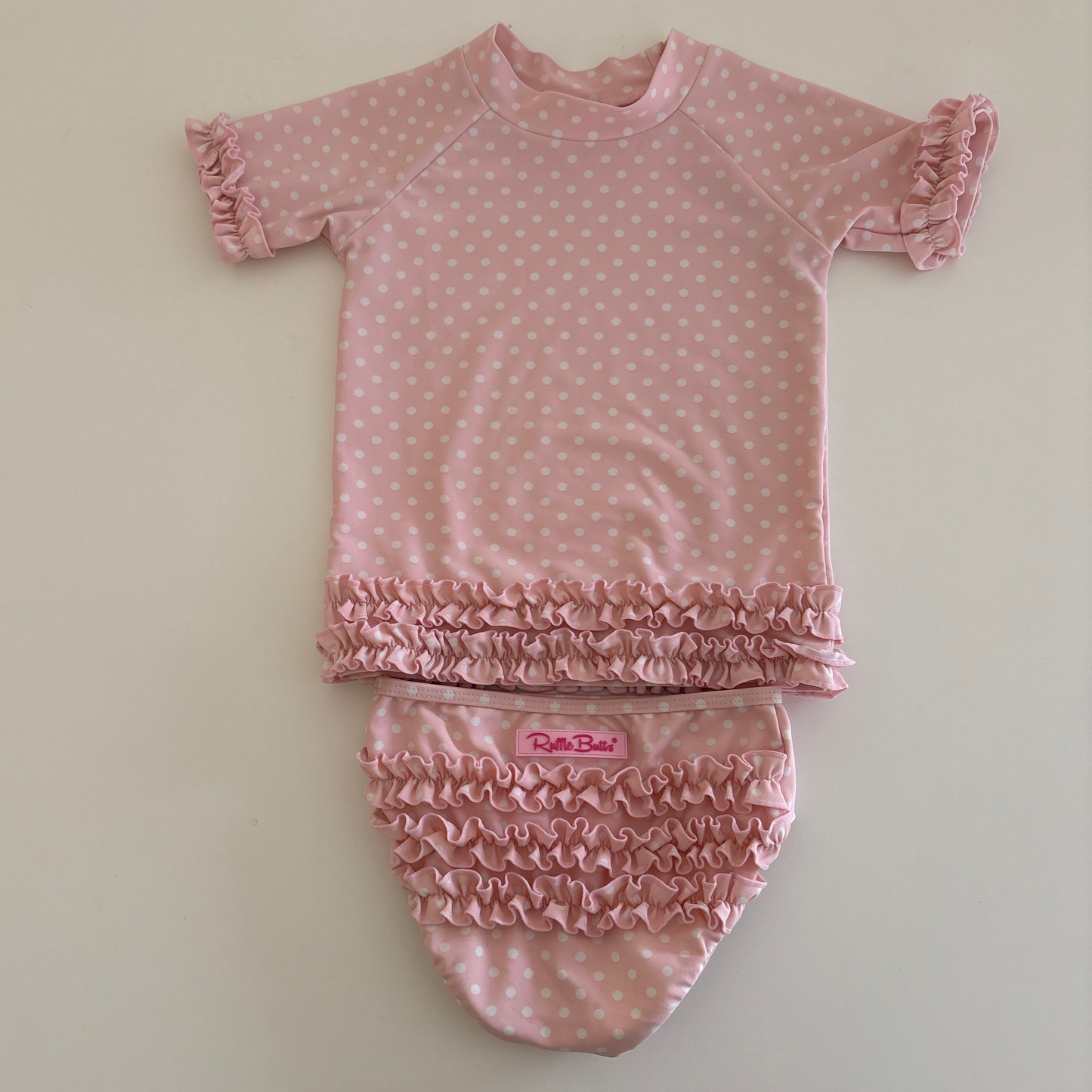 Pre-Loved RuffleButts Pink Two-Piece Swimsuit | 5