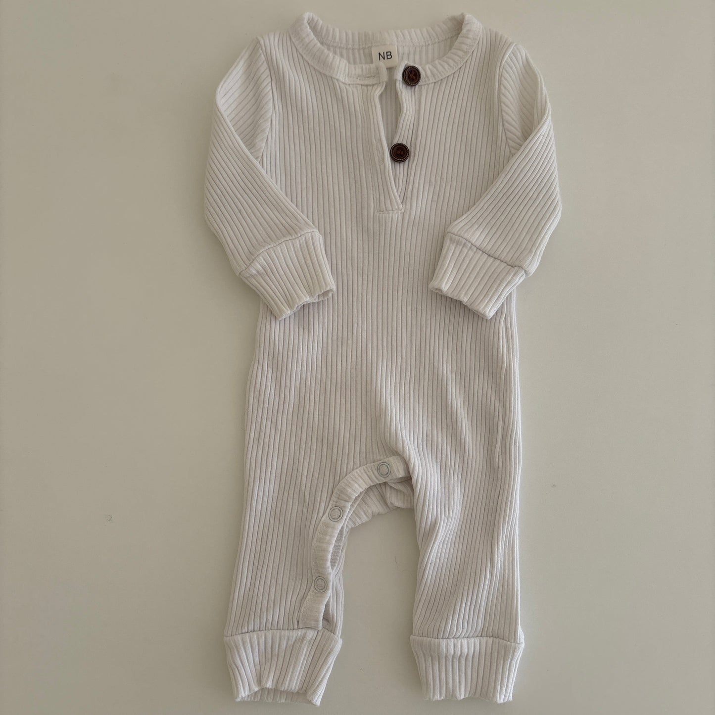 Newborn One-Piece | White | Pre-Loved