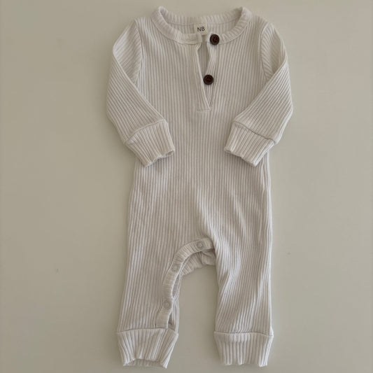 Newborn One-Piece | White | Pre-Loved