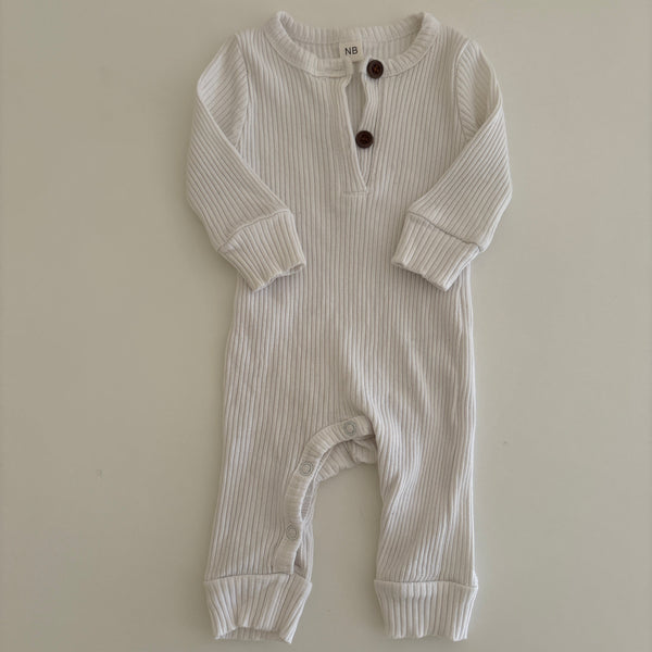 Newborn One-Piece | White | Pre-Loved