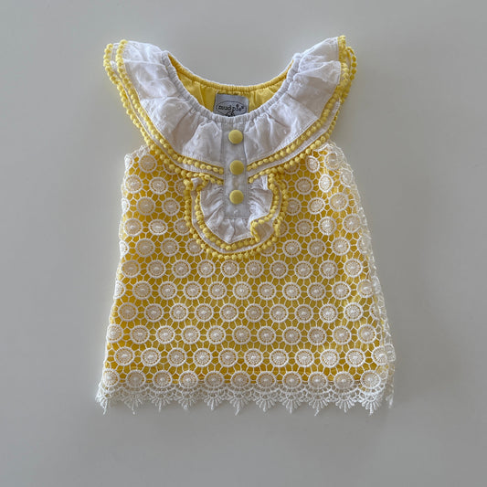 Pre Loved Dress | Yellow + Lace