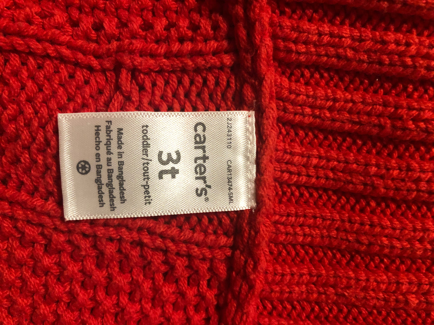Carter’s Red Cableknit Poncho, 3T (Pre-Loved)