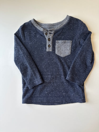 Blue w/Stripes Long Sleeve Shirt | 3T