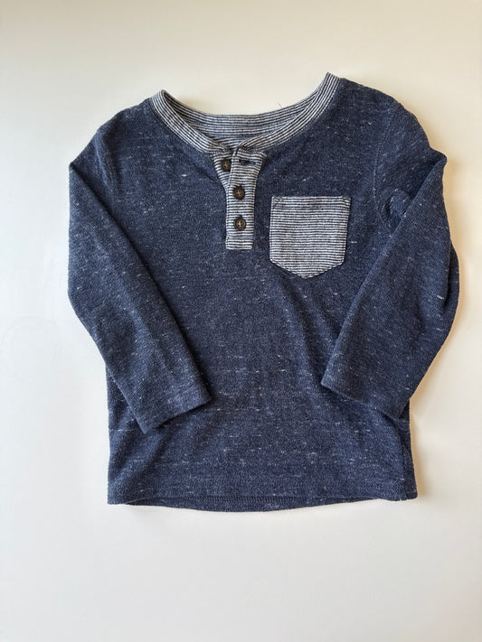 Blue w/Stripes Long Sleeve Shirt | 3T