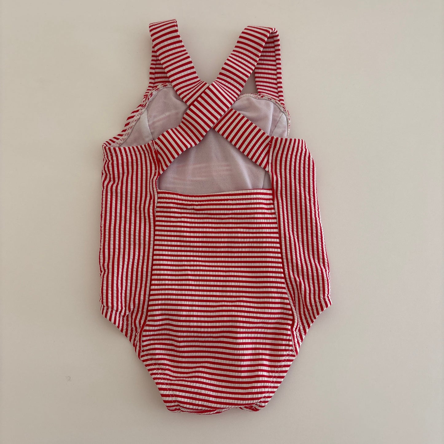 Red Striped Swimsuit, 12M (Pre-Loved)