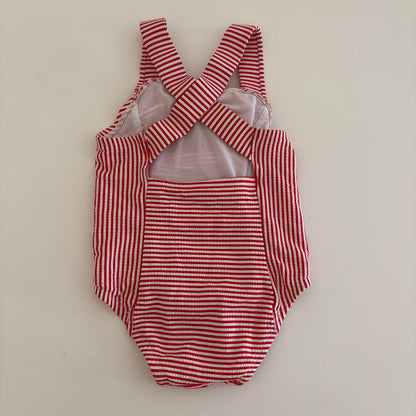 Red Striped Swimsuit, 12M (Pre-Loved)