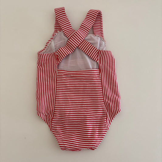 Red Striped Swimsuit, 12M (Pre-Loved)