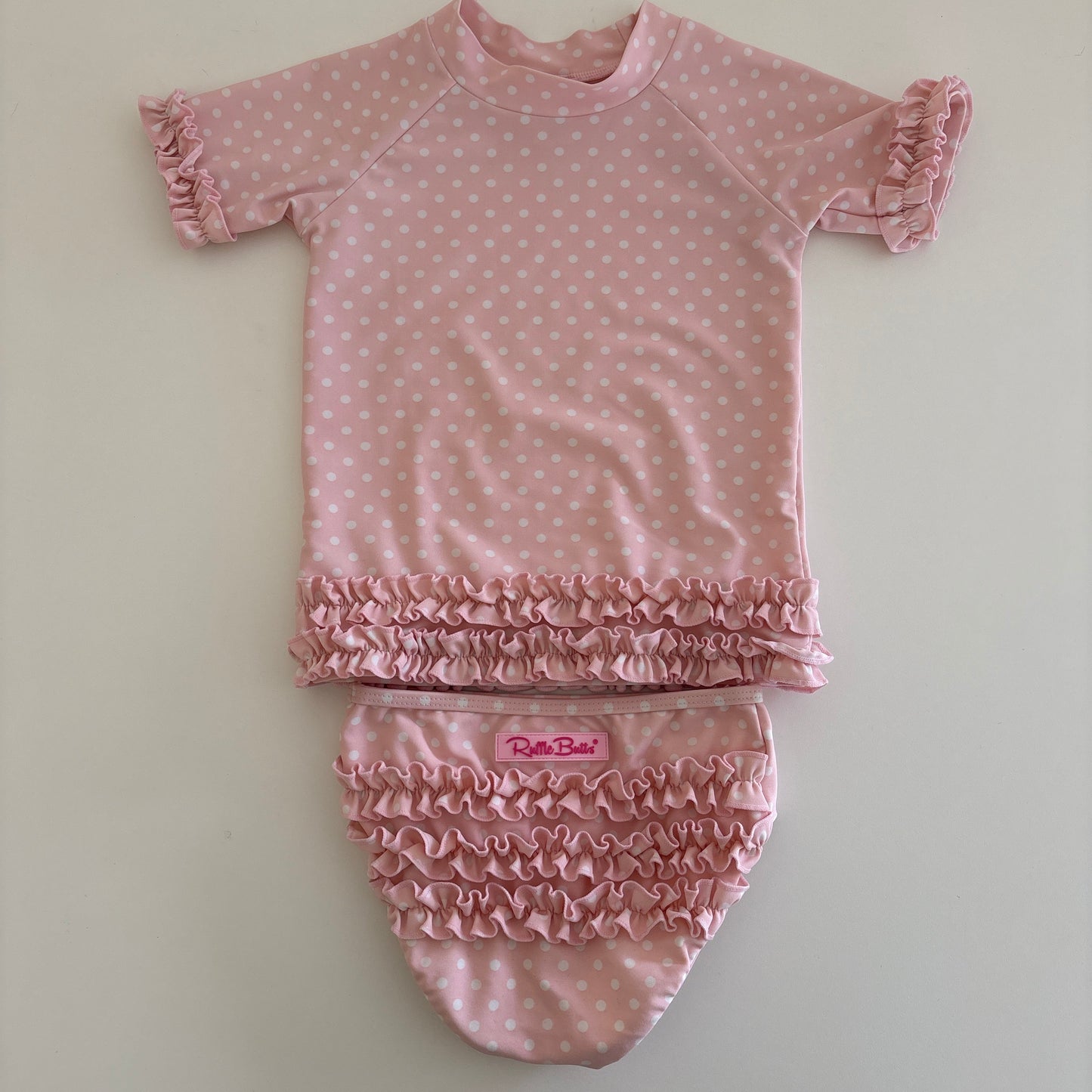 Pre-Loved RuffleButts Pink Two-Piece Swimsuit | 5