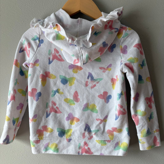 Zip Up Hoodie Sweatshirt, 3T | Colorful Butterflies (Pre-Loved)