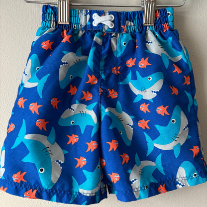 Blue Shark Swim Trunks, 18M (Pre-Loved)