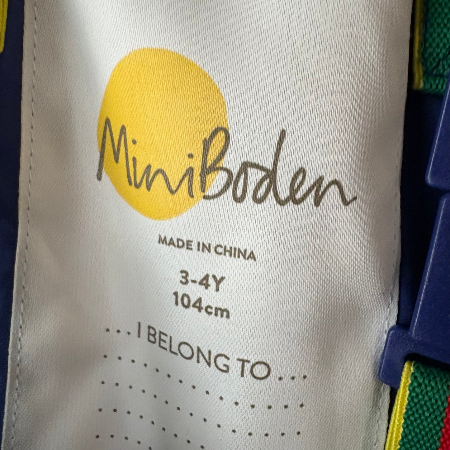 Mini Boden Waterproof Pants, 3-4Y | Navy (Pre-Loved)