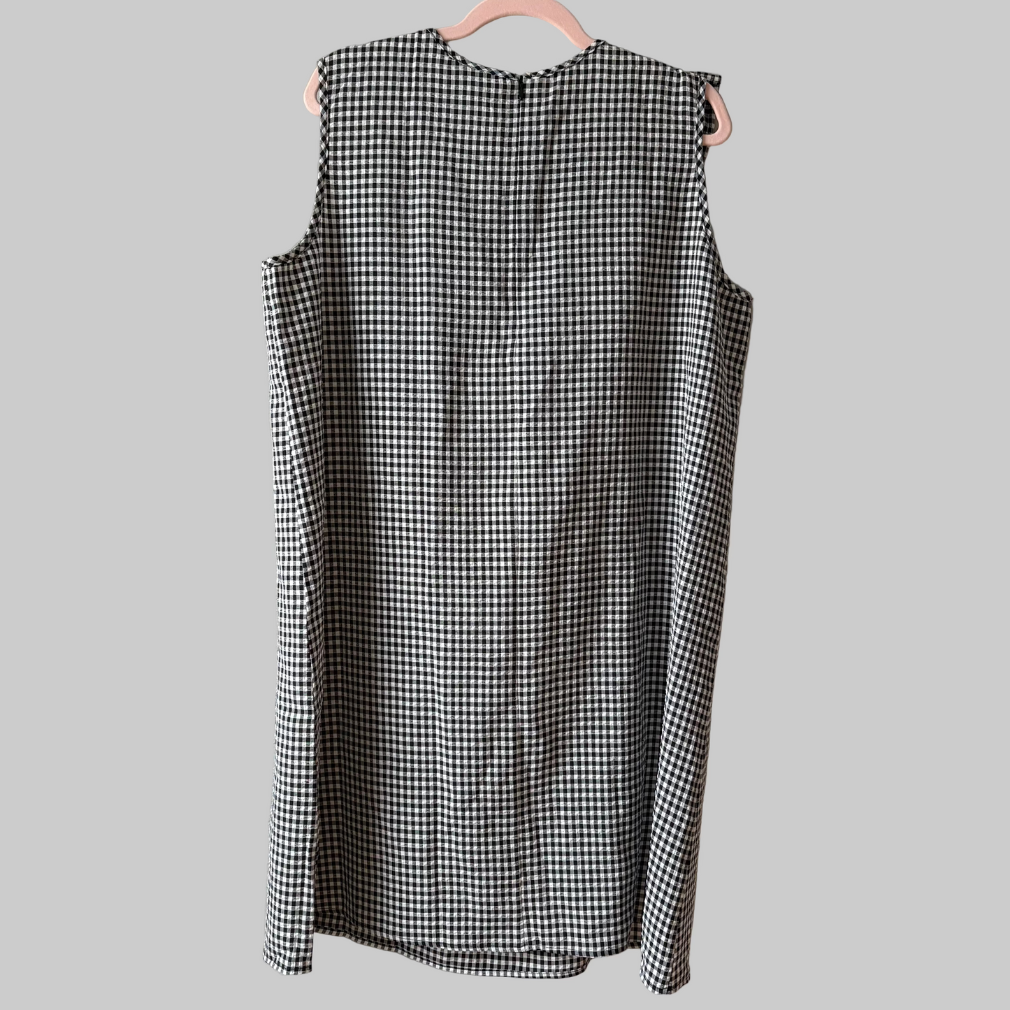 Sleeveless Nursing Dress, XL | Black & White Gingham (Pre-Loved)