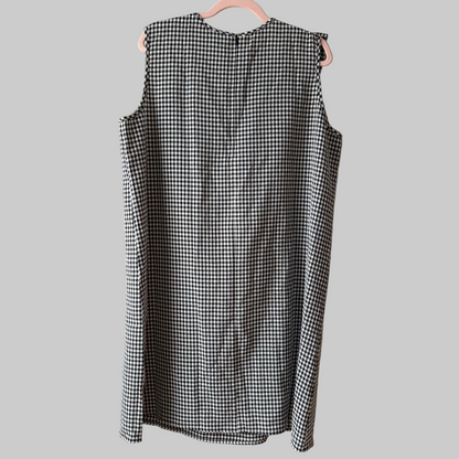 Sleeveless Nursing Dress, XL | Black & White Gingham (Pre-Loved)