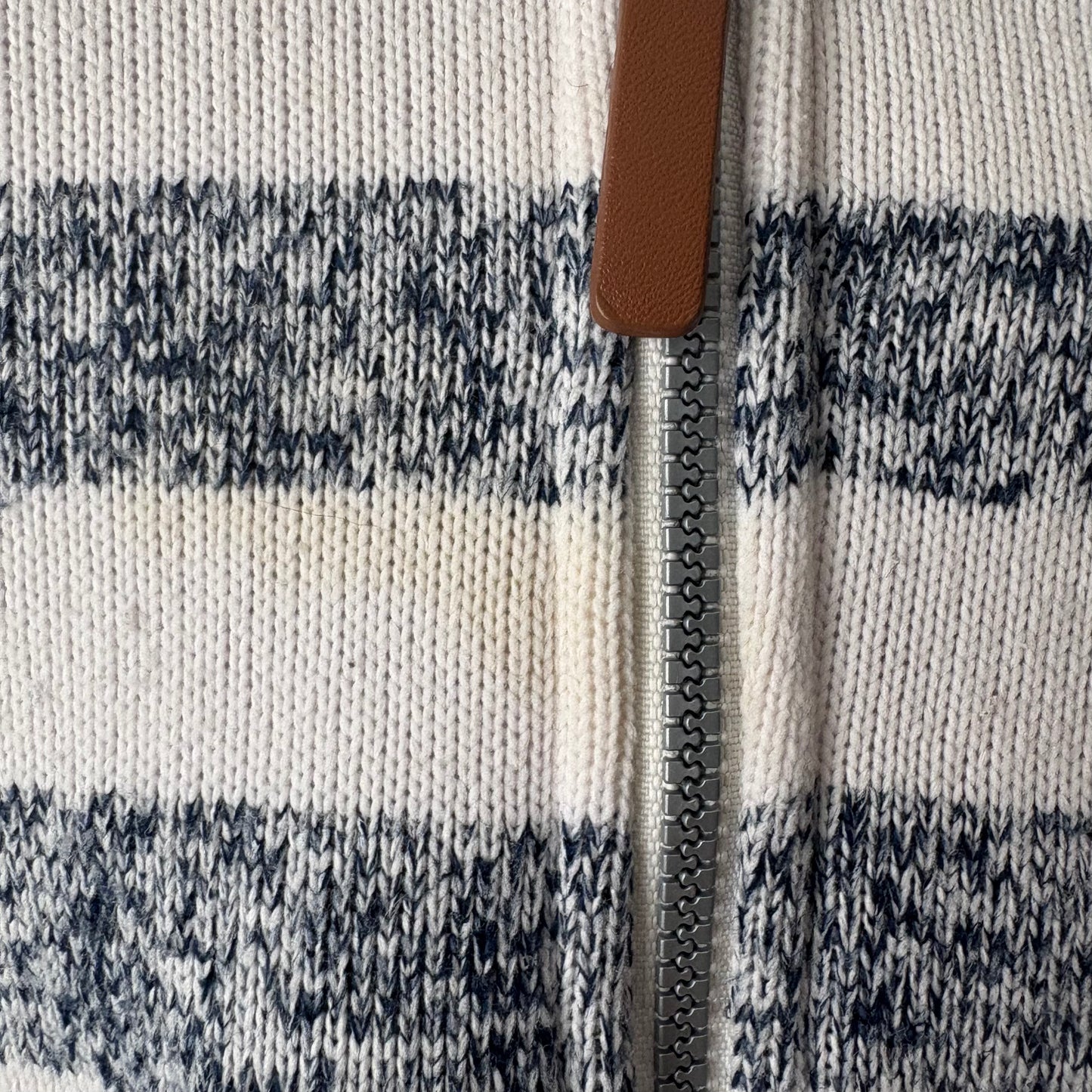 Hooded Zip Up Sweatshirt, 12-18M | Navy & White Stripes (Pre-Loved)