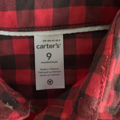 Buffalo Plaid Button-Up Shirt, 9M (Pre-Loved)
