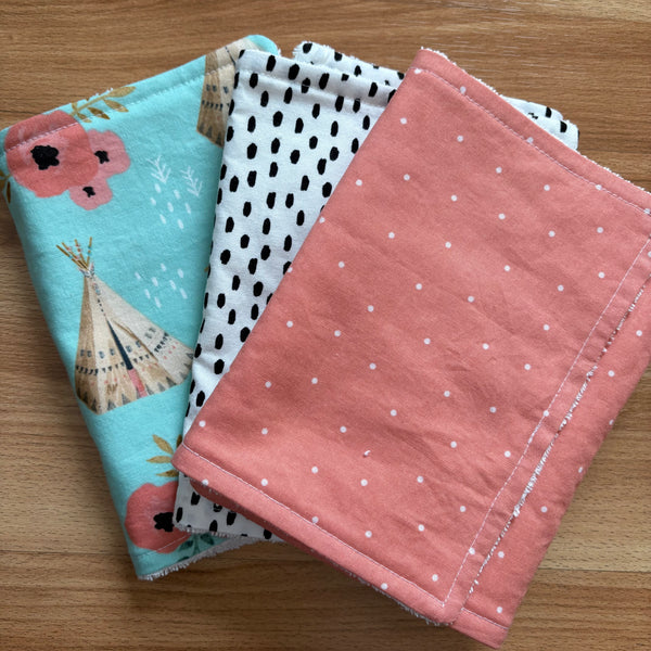 Baby Burp Cloth Set | Peach