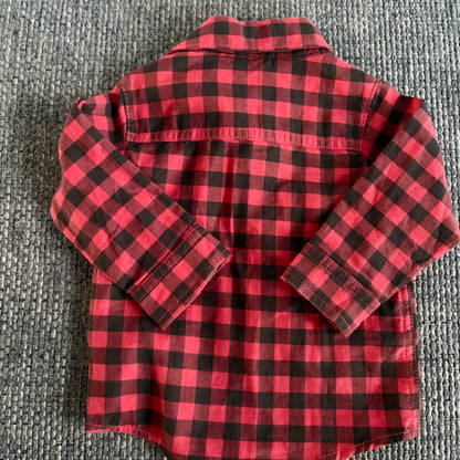 Buffalo Plaid Button-Up Shirt, 9M (Pre-Loved)