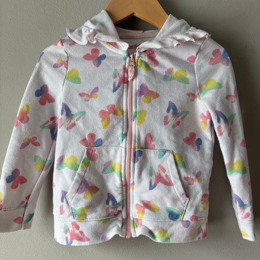 Zip Up Hoodie Sweatshirt, 3T | Colorful Butterflies (Pre-Loved)