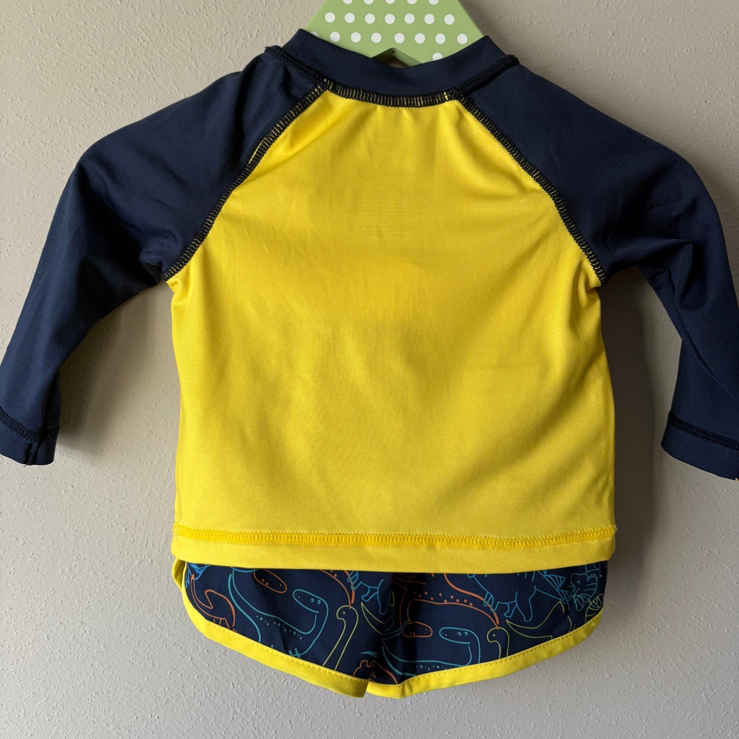 Swim Trunks + Shirt, 0-3M | Dinosaurs (Pre-Loved)