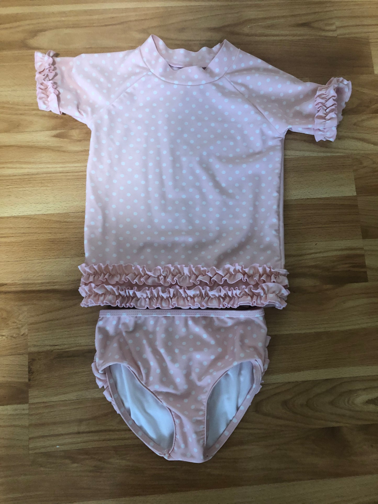 RuffleButts Pink Swimsuit Two-Piece size 5 (Gently Used)