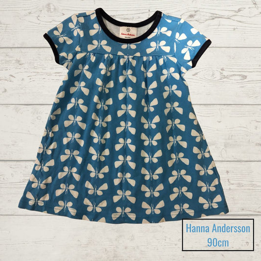 Hanna Andersson Blue Butterfly Dress 90cm (Gently Used)