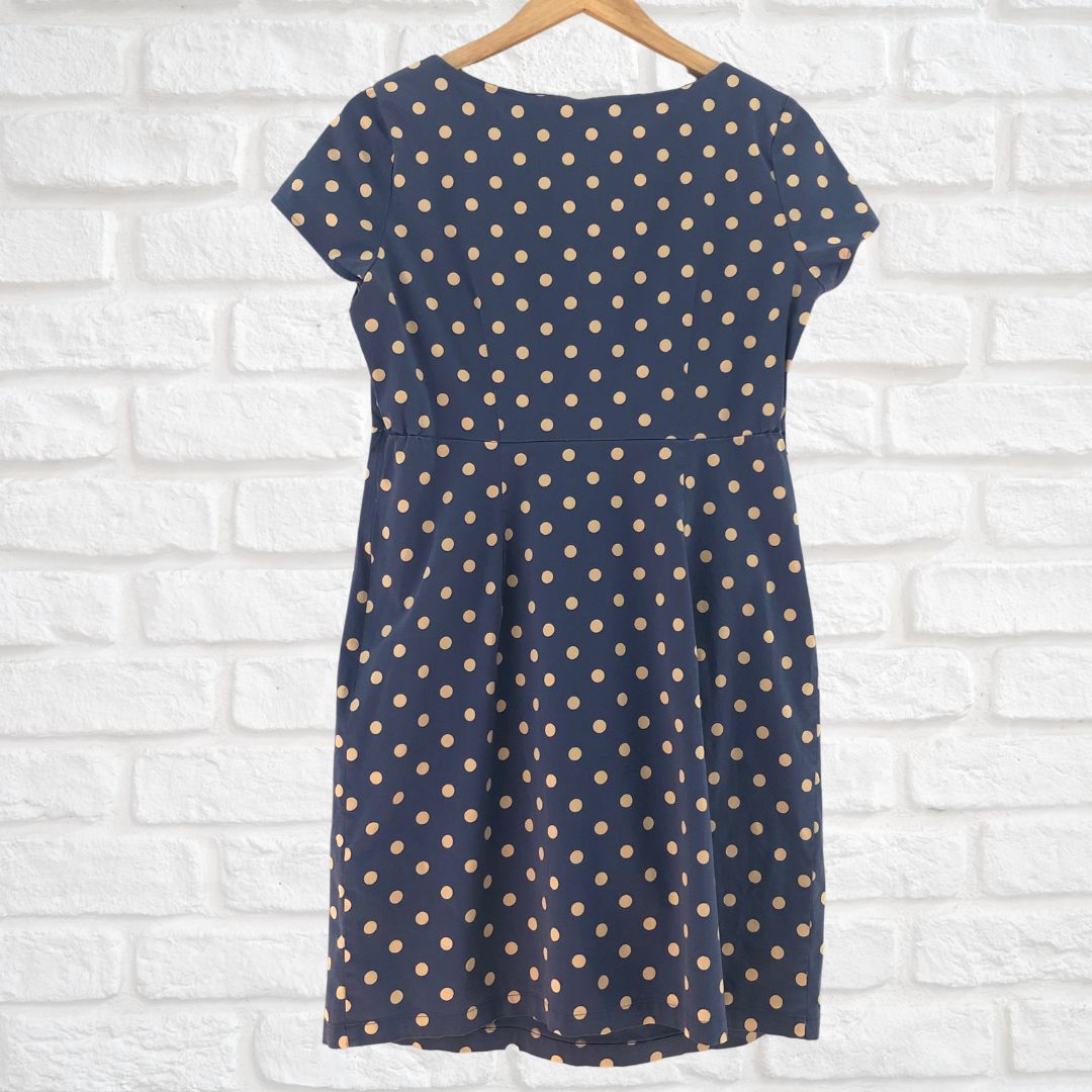 Seraphine Maternity Blue Polka Dot Dress Size 8 (Pre-Loved)