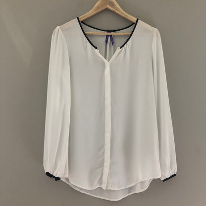 Maternity & Nursing-Friendly Blouse, Size 2 | Sheer Ivory (Pre-Loved)
