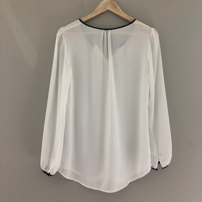 Maternity & Nursing-Friendly Blouse, Size 2 | Sheer Ivory (Pre-Loved)