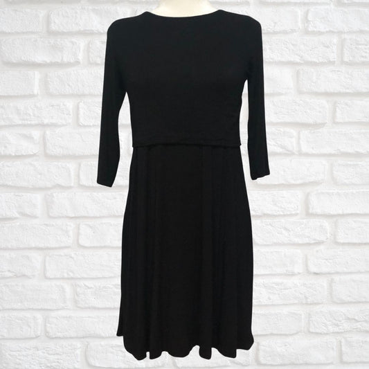 Seraphine Maternity & Nursing-Friendly Dress Black, Size 6 (Pre-Loved)