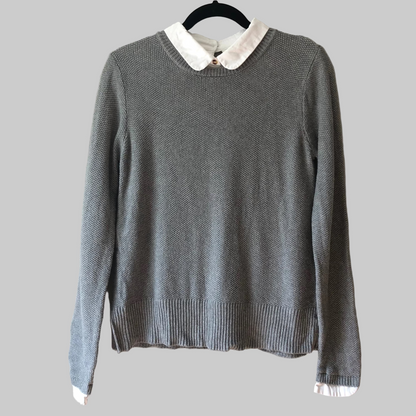 Seraphine Maternity Gray Collared Sweater, Medium (Pre-Loved)