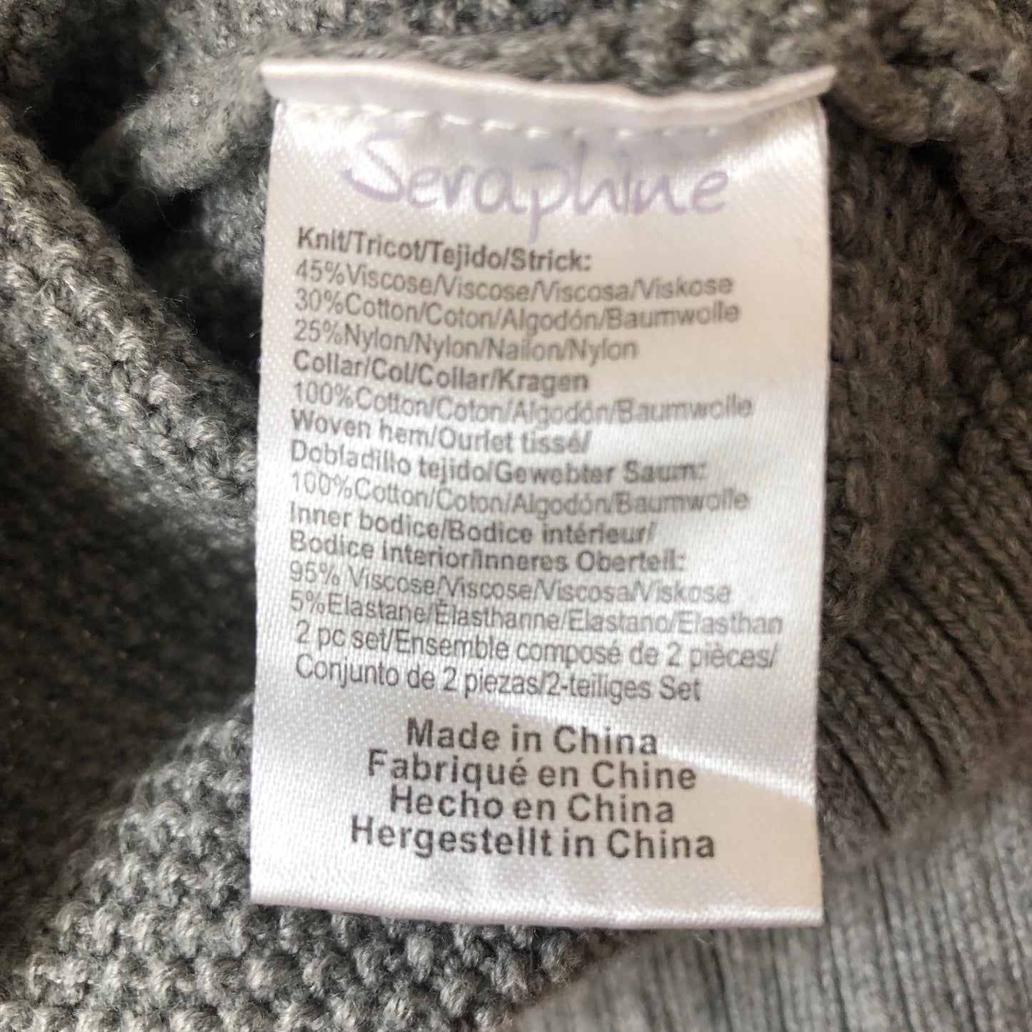 Seraphine Maternity Gray Collared Sweater, Medium (Pre-Loved)