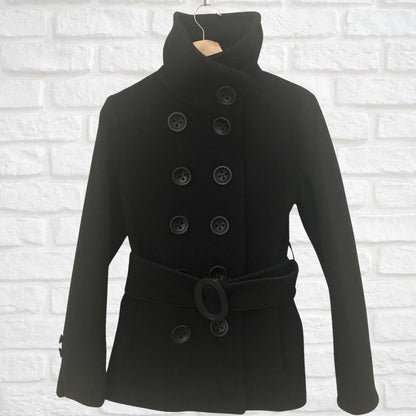 Soia & Kyo Black Pea Coat, Small (Pre-Loved)