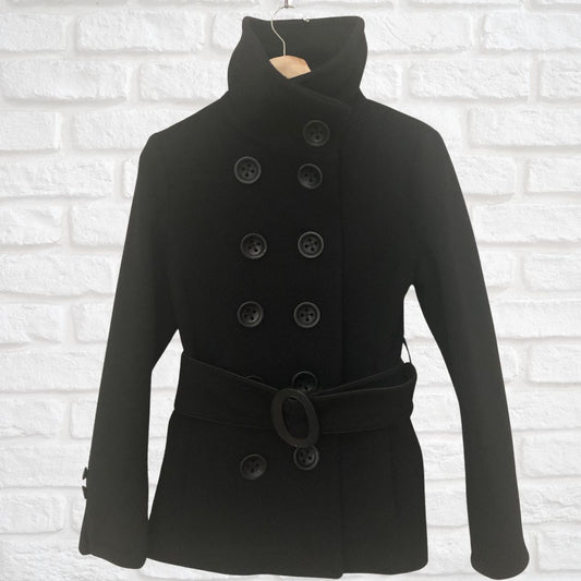 Soia & Kyo Black Pea Coat, Small (Pre-Loved)