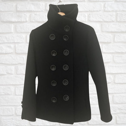 Soia & Kyo Black Pea Coat, Small (Pre-Loved)