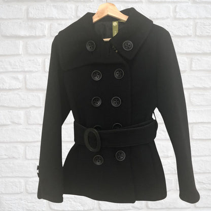 Soia & Kyo Black Pea Coat, Small (Pre-Loved)
