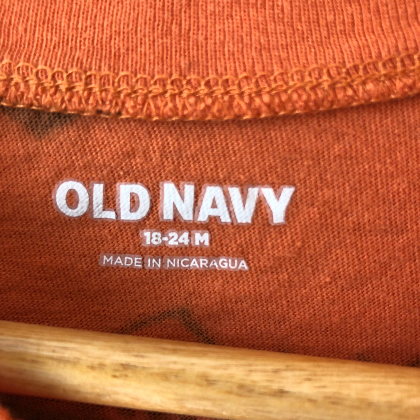 Old Navy Orange Bat Long Sleeve Shirt, 18-24M (Pre-Loved)