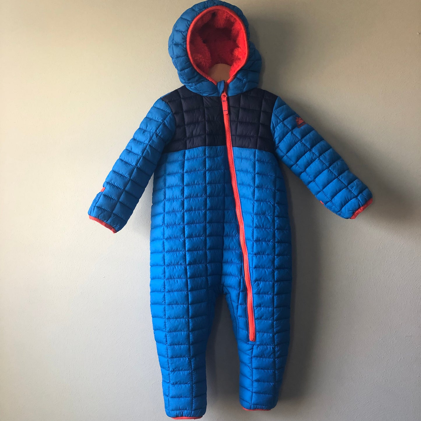 Snozu Blue & Orange Toddler Snowsuit, 24M