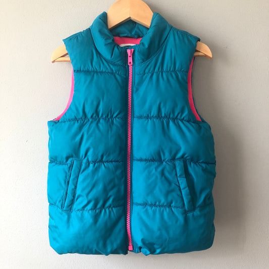 Old Navy Turquoise/Pink Puffer Vest, 5T (Pre-Loved)