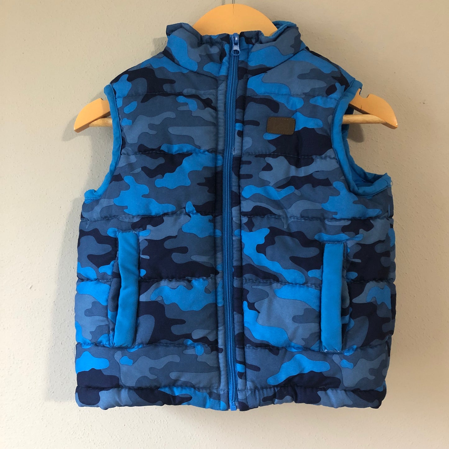 Blue Camo Toddler Puffer Vest, 24M (Pre-Loved)