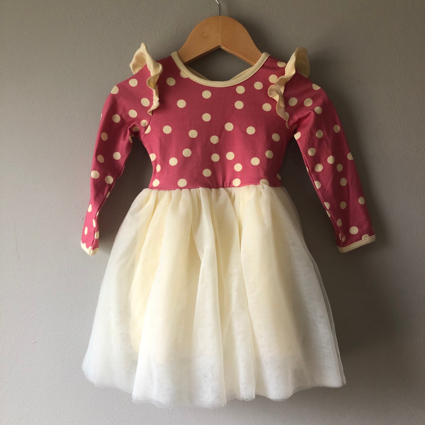 Made by Molly Pink & Cream Tulle Dress, 18-24M (Pre-Loved)