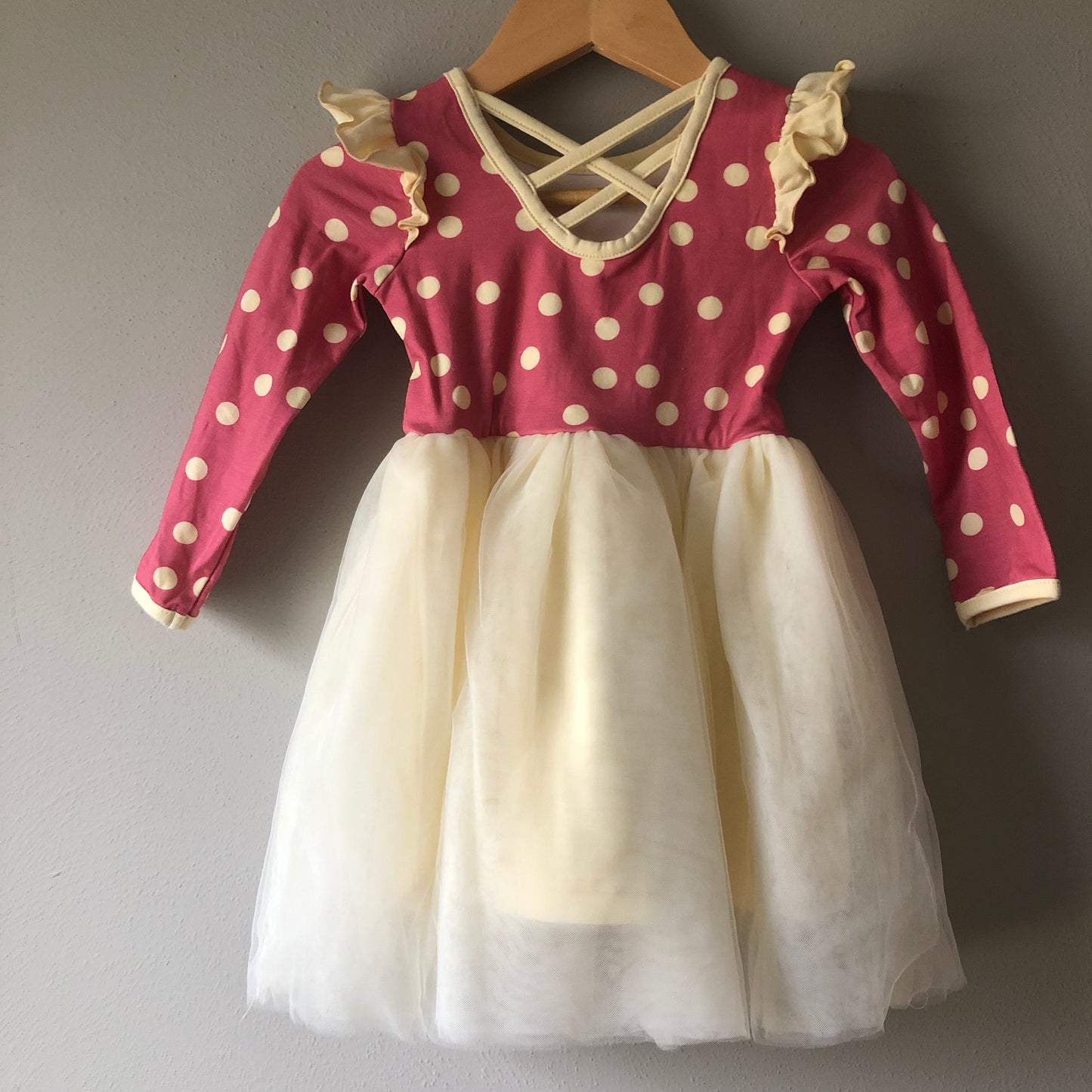 Made by Molly Pink & Cream Tulle Dress, 18-24M (Pre-Loved)