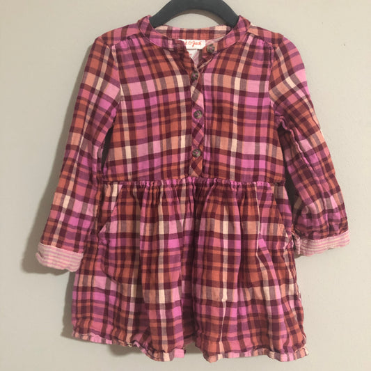 Cat & Jack Pink Plaid Cotton Dress, 3T (Pre-Loved)