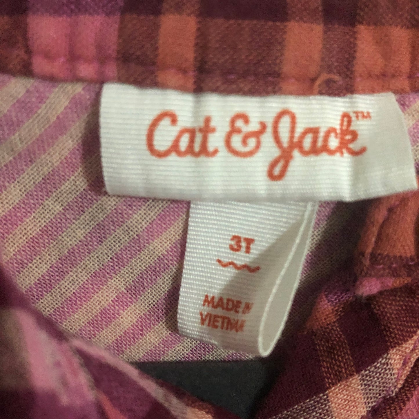 Cat & Jack Pink Plaid Cotton Dress, 3T (Pre-Loved)