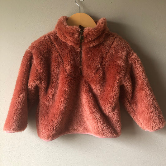 Little Road Co. Pink Fluffy Quarter Zip Up, 2Y (Pre-Loved)