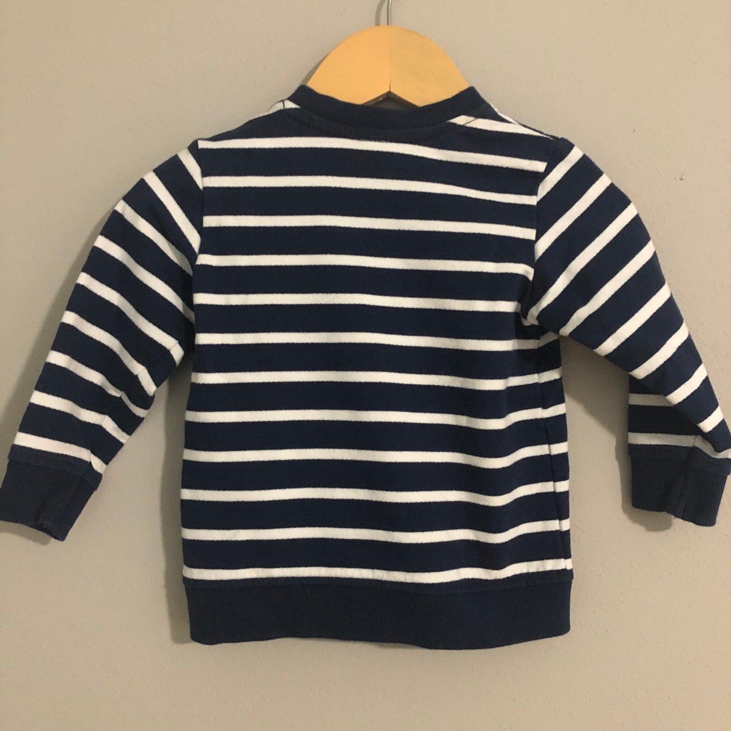 H&M Navy White Stripe Cotton Sweatshirt, 9-12M (Pre-Loved)