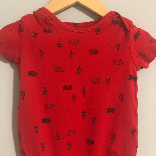 Carter’s Red Tree & Bear Bodysuit, 24M (Pre-Loved)