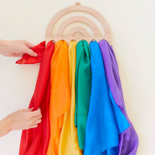 Wooden Rainbow Display for Playsilks, Cloth, Waldorf Toys