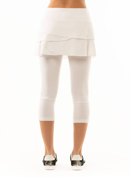 Women's Scallop Capri Legging | Black