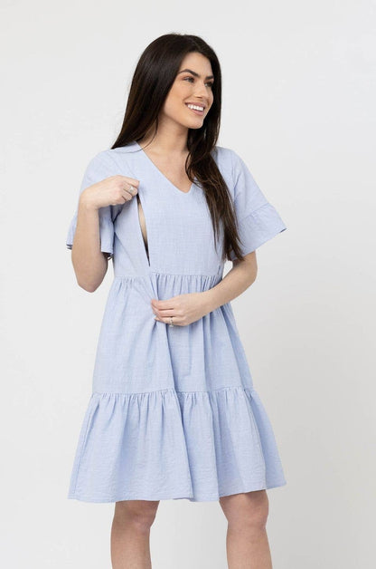 Nursing Dress With Pockets | Bell Sleeve | Periwinkle